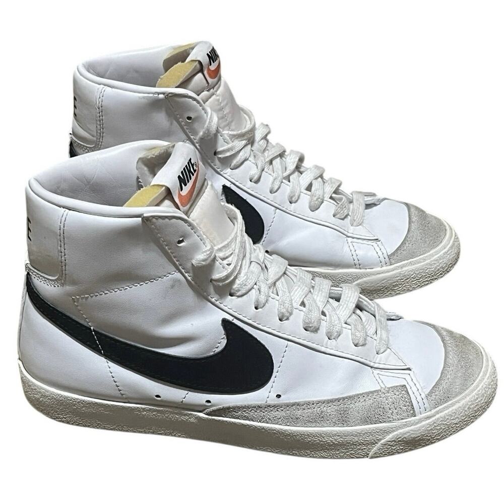 Nike Blazer Mid 77 Vintage Shoes Womens 9 White Black High Top Sneakers CLEAN!